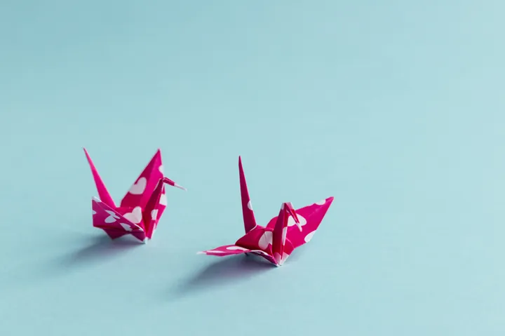 Sticky Note Origami Crane