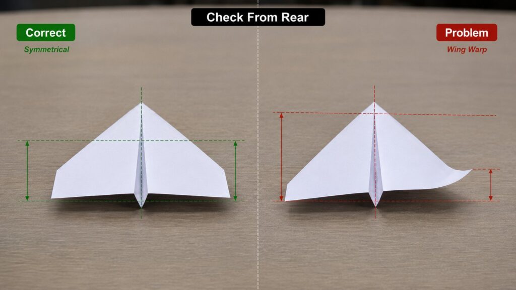 How to Inspect a Paper Airplane From the Rear
