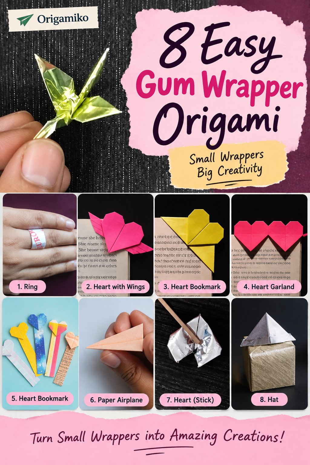 8 Gum Wrapper Origami Ideas