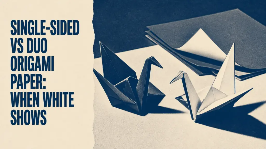 Single-Sided vs Duo Origami Paper: When White Shows single sided vs duo origami paper when the white side shows
